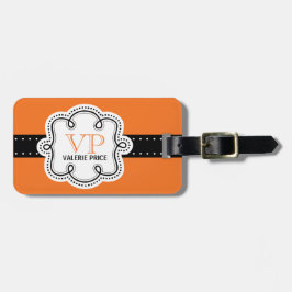 Etiqueta De Bagagem Laranja brilhante Sassy Tag feminino personalizado