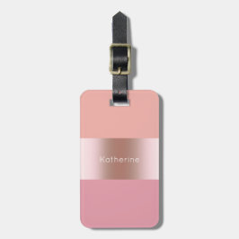 Etiqueta De Bagagem Laranja cor-de-rosa do rosa do ouro do pintinho