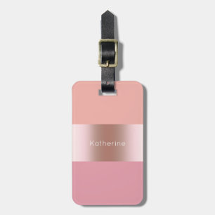 Etiqueta De Bagagem Laranja cor-de-rosa do rosa do ouro do pintinho