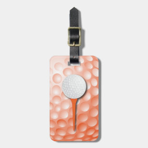 Etiqueta De Bagagem Laranja do T de golfe