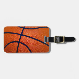 Etiqueta De Bagagem Laranja e Basquete Negro