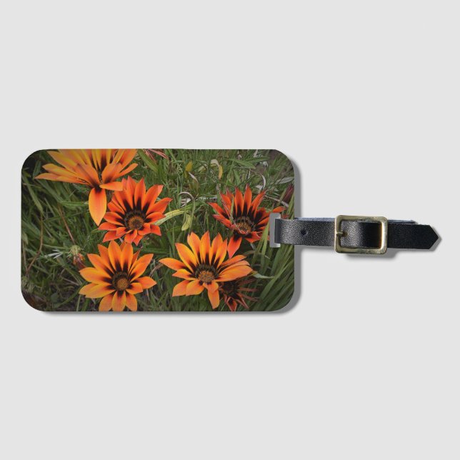 Etiqueta de Bagagem Laranja e Negra (Frente Horizontal)