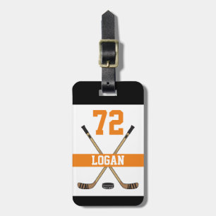 Etiqueta De Bagagem Laranja personalizada do número do nome do jogado