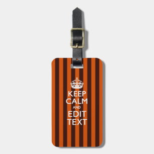 Etiqueta De Bagagem Laranja Queimada Personalize Isto Acento Calma