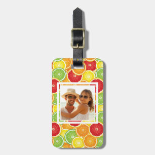 Etiqueta De Bagagem Laranja, toranja, Limão e limão  Adicione Sua Fo