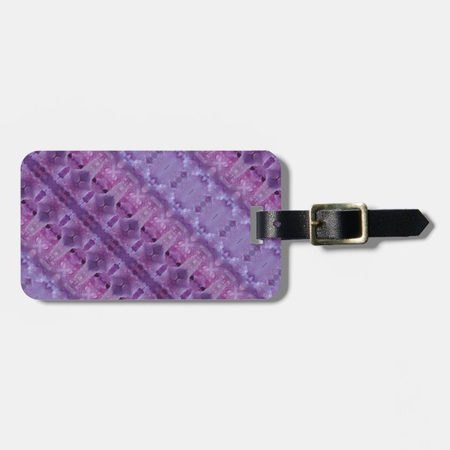 Etiqueta De Bagagem Lavanda Ikat 12 Ângulo (Frente Horizontal)