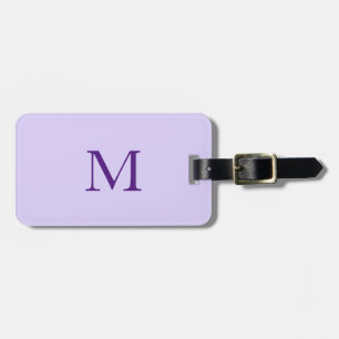 Etiqueta De Bagagem Lavanda Lilac Roxo Monograma Nome Inicial Presente