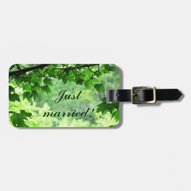 Etiqueta De Bagagem Leafy Wedding (Frente Horizontal)
