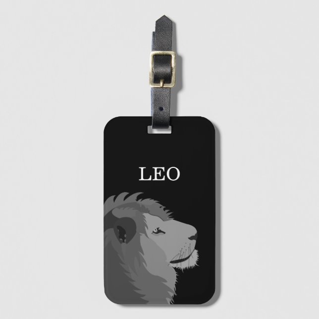Etiqueta De Bagagem Leão Personalizado Vida Selvagem Animal Leo Zodiac (Frente Vertical)
