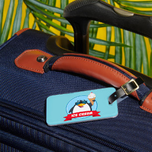 Etiqueta De Bagagem Legal Penguin Holding Sorvete