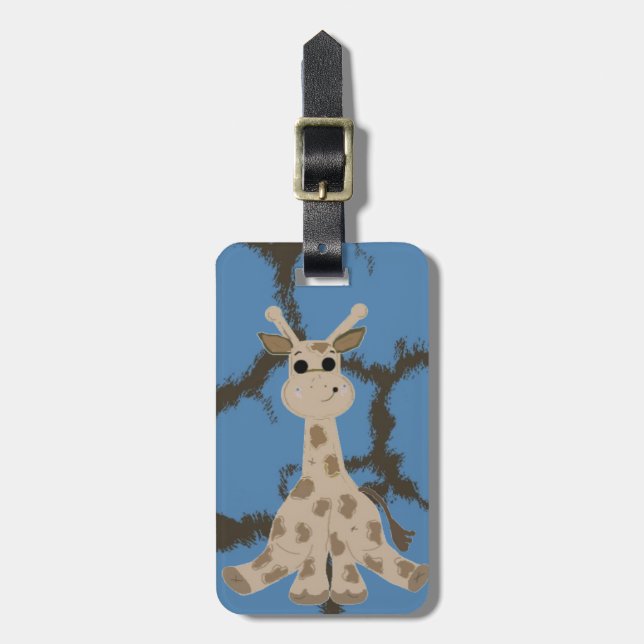 Etiqueta De Bagagem Legal Sitting Giraffe (Frente Vertical)