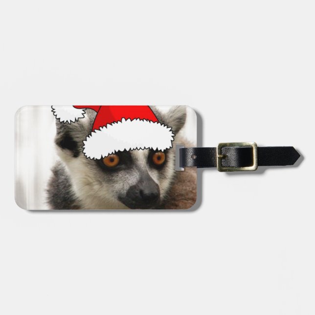 Etiqueta De Bagagem Lemur de Natal (Frente Horizontal)