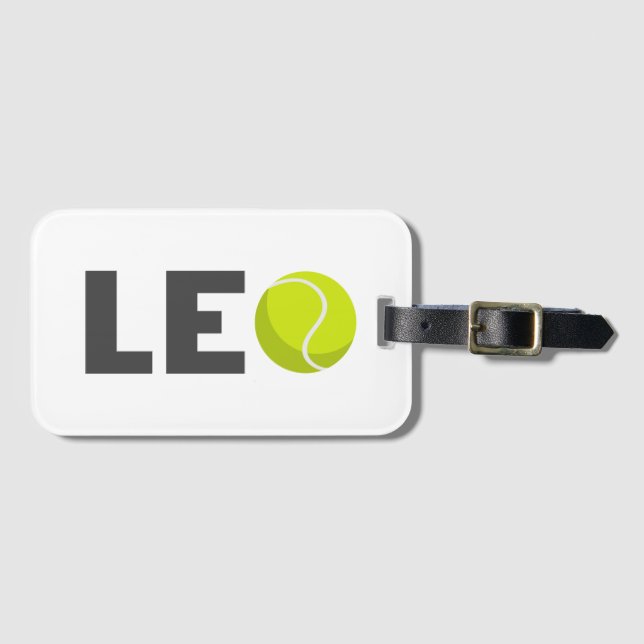 Etiqueta De Bagagem Leo Tênis (Frente Horizontal)