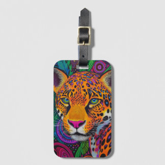 Etiqueta De Bagagem Leopardo Luminoso