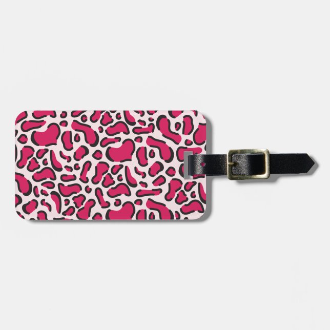 Etiqueta De Bagagem Leopardo rosa (Frente Horizontal)