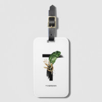 Letra Boho Tropical Foliage T Monograma Bridesmaid