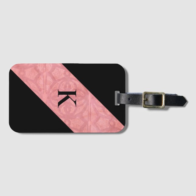 Etiqueta De Bagagem Letra Ruddy Pink Batik (Frente Horizontal)