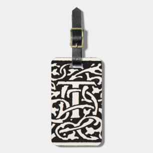 Etiqueta De Bagagem Letra Vintage Monograma T Art Nouveau