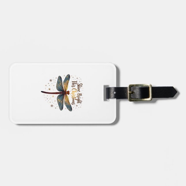 Etiqueta De Bagagem Libélula Estrela de Natal (Frente Horizontal)