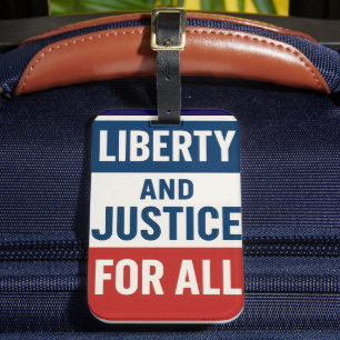 Etiqueta De Bagagem Liberdade e Justiça Para Todos – Minimalista Ousad