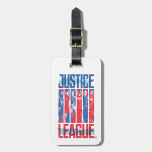 Etiqueta De Bagagem Liga da Justiça Pop de Arte Azul e Vermelho