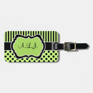 Etiqueta De Bagagem Limão, Preto, Pontos de Polk Brancos, Etiqueta de 