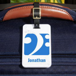 Etiqueta De Bagagem Limpar Blue Bass Limpar Símbolo de Música Etiqueta