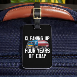 Etiqueta De Bagagem Limpeza De Um Caminhão De Lixo De Trump Por Quatro