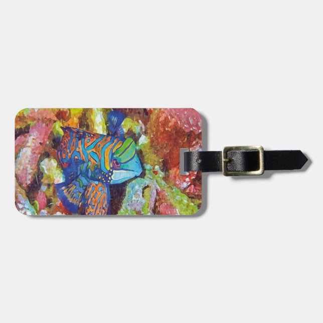 Etiqueta De Bagagem Linda Aquarela Design (Frente Horizontal)