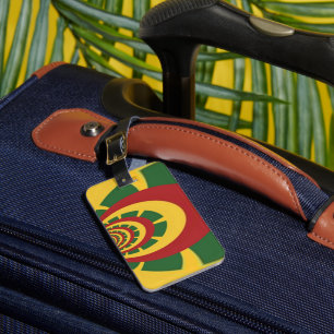 Etiqueta De Bagagem Linda Arte de Cores Rasta Incríveis Impressão