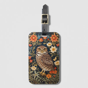 Etiqueta De Bagagem Linda Coruja Burrowing William Morris Inspirada