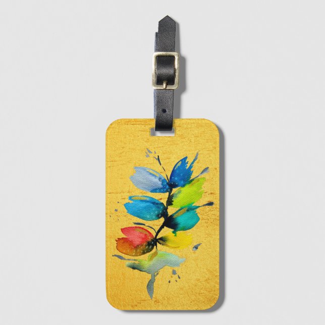 Etiqueta De Bagagem Linda flor floral a granel (Frente Vertical)