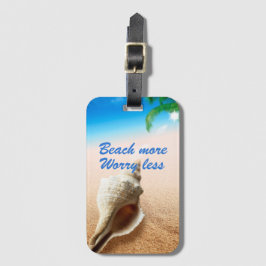 Etiqueta De Bagagem Linda praia mais preocupada menos