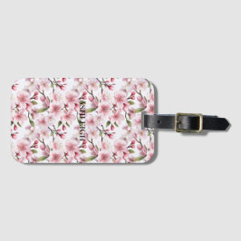 Etiqueta De Bagagem Lindas flores de cerejeira cor-de-rosa