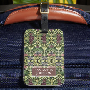Etiqueta De Bagagem Lindo Floral Elegante Inspirado em William Morris