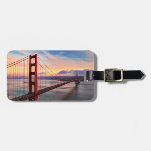 Etiqueta De Bagagem Lindo pôr do sol de inverno na ponte Ouro Gate