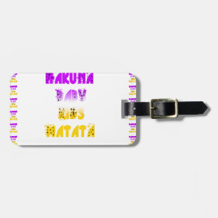 Etiqueta De Bagagem Lindo Roxo e Amarelo Hakuna Matata Bebê Crianças G