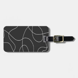 Etiqueta De Bagagem Linhas brancas em preto