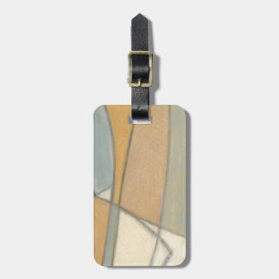 Etiqueta De Bagagem Linhas Curvas e Tonalidades de Terra Mudada