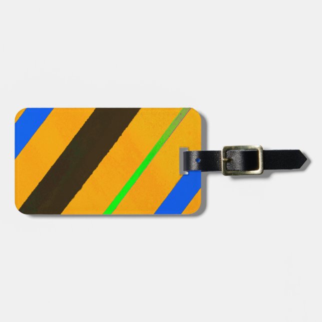 Etiqueta De Bagagem Linhas laranja (Frente Horizontal)