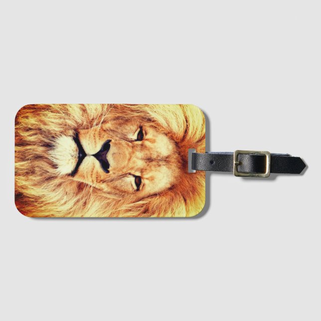 Etiqueta De Bagagem Lion Face Painting Trabalho de arte-17335 (Frente Horizontal)