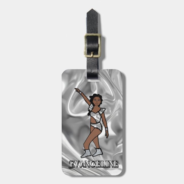 Etiqueta De Bagagem Liquid Silver White Dancer #1  (Frente Vertical)