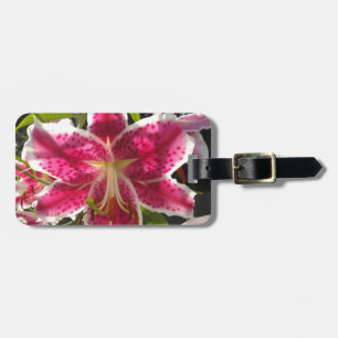 Etiqueta De Bagagem Lírios cor-de-rosa flores tropicais cor-de-rosa fl