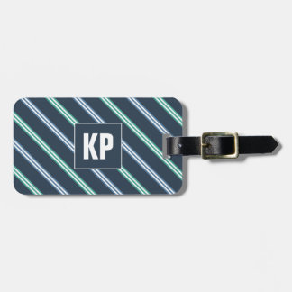 Etiqueta De Bagagem Listra azul para ele na moda masculino legal