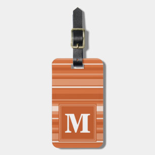 Etiqueta De Bagagem Listras da laranja do monograma
