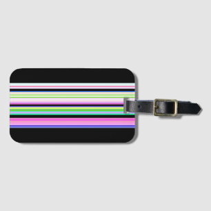Etiqueta De Bagagem Listras de neon coloridas fofas