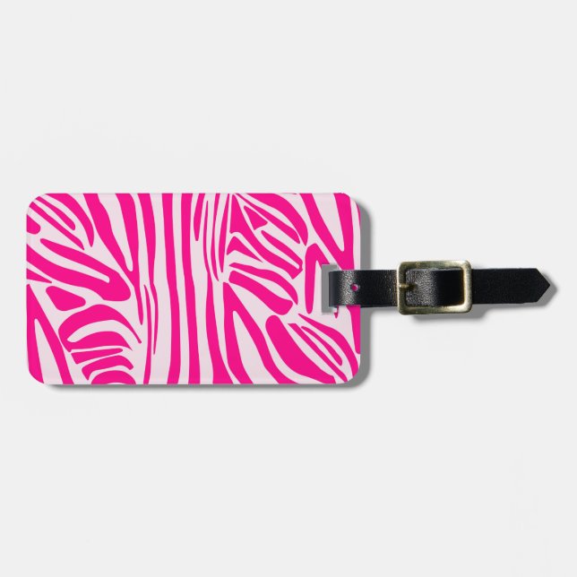 Etiqueta De Bagagem Listras de zebra rosa (Frente Horizontal)