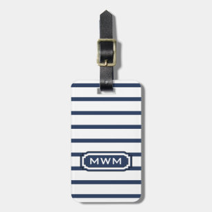 ETIQUETA DE BAGAGEM LISTRAS DO CHIQUE LUGGAGE/BAG TAG_436 NAVY/WHITE