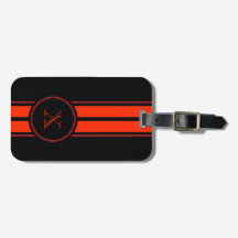 Listras Monograma Preta Vermelha de Corrida