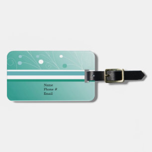 Etiqueta De Bagagem Listras Teal Modernas